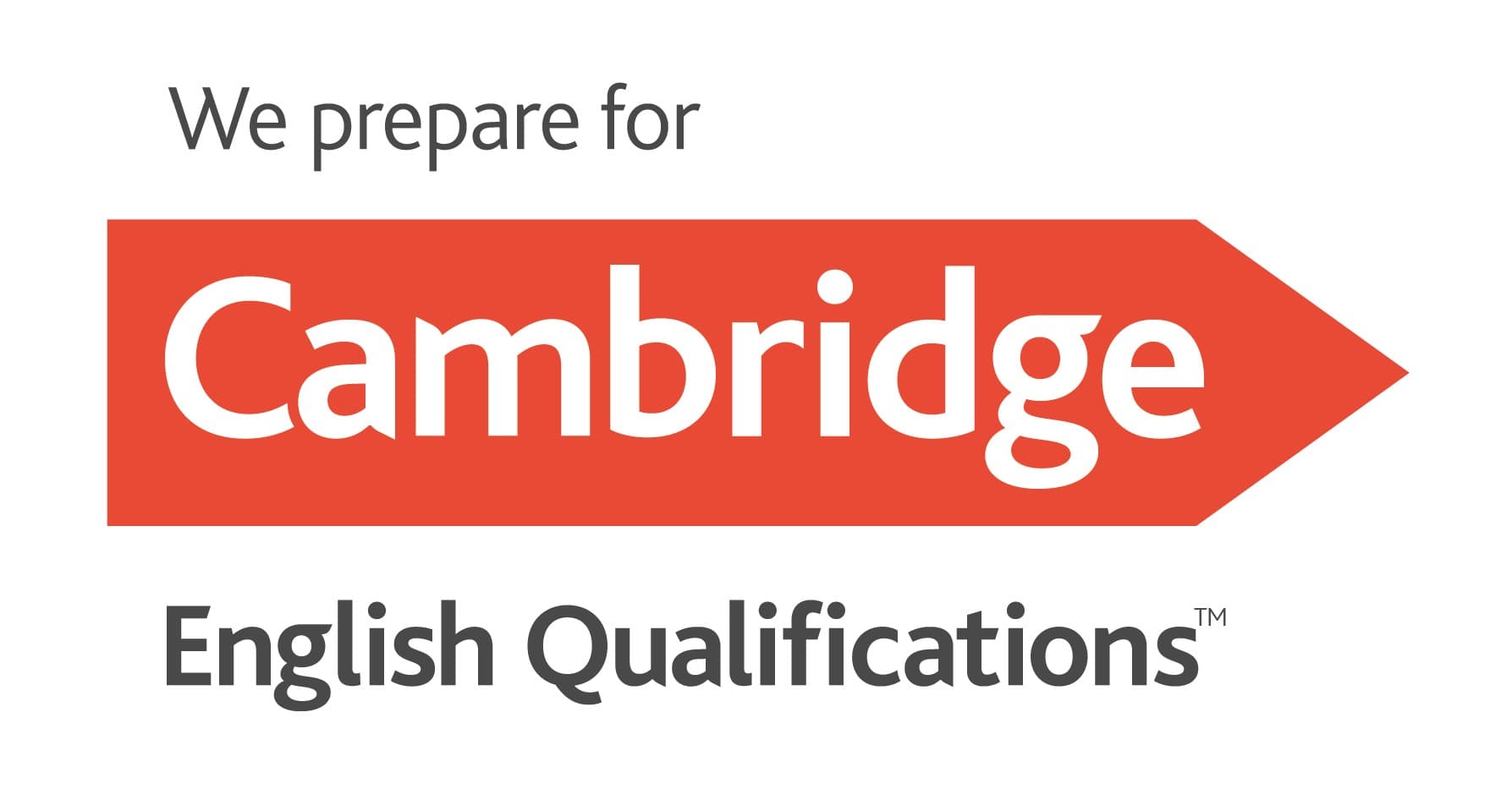 Oznaka „We prepare for Cambridge English Qualifications“.